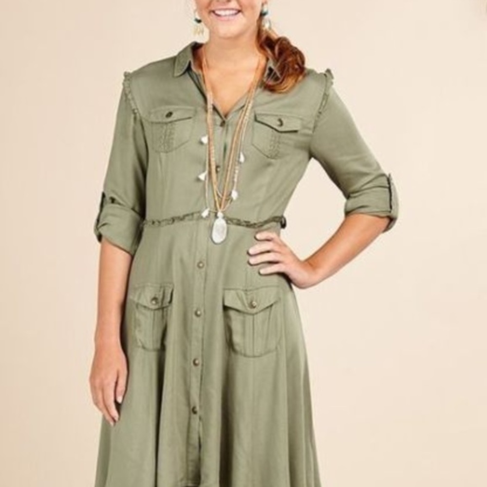 Matilda Jane Green Tree Canopy Dress Womens XS NWT